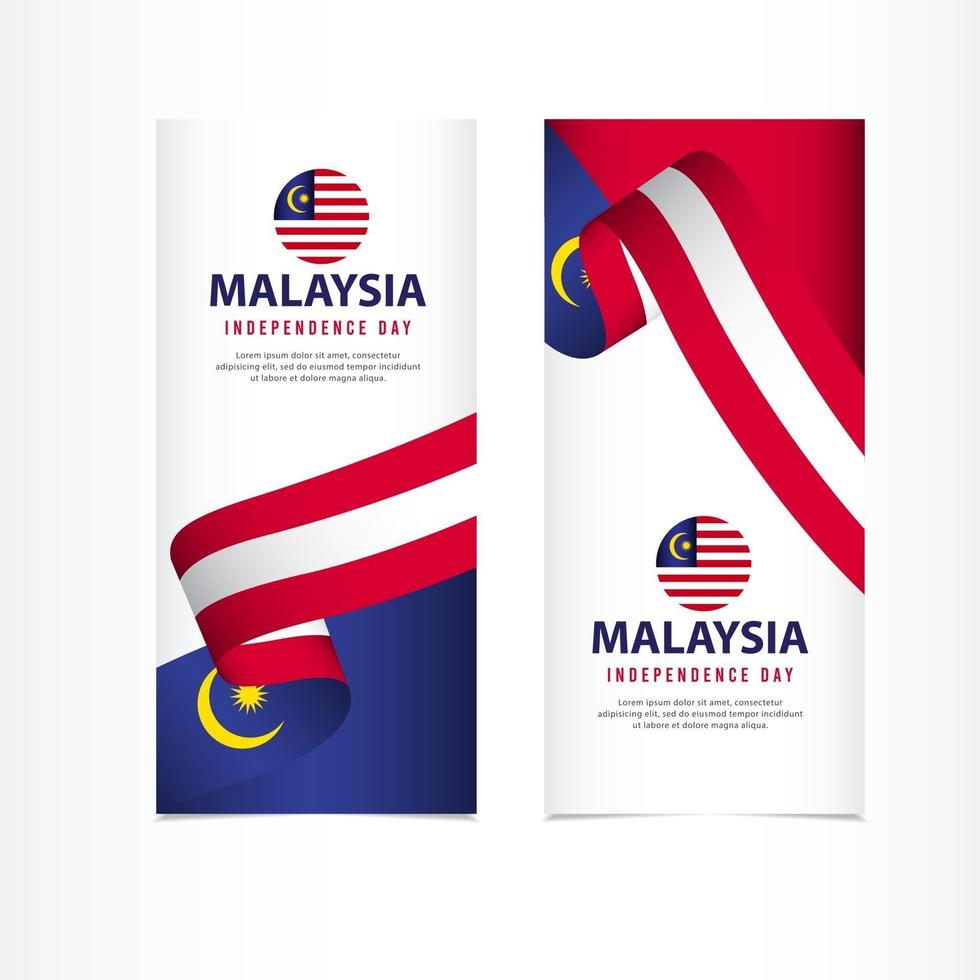 Malaysia-Unabhängigkeitstag-Feier, Banner-Set-Design-Vektor-Vorlage Illustration vektor