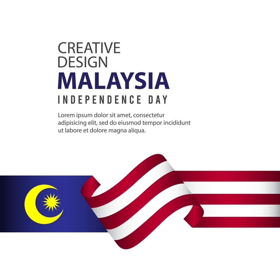 malaysia självständighetsdagen firande kreativ design illustration vektor mall