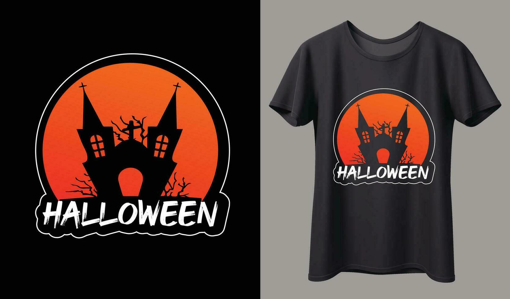 Lycklig halloween. halloween t-shirt design mall. Lycklig halloween t-shirt design mall lätt till skriva ut alla ändamål för man, kvinnor, och barn vektor