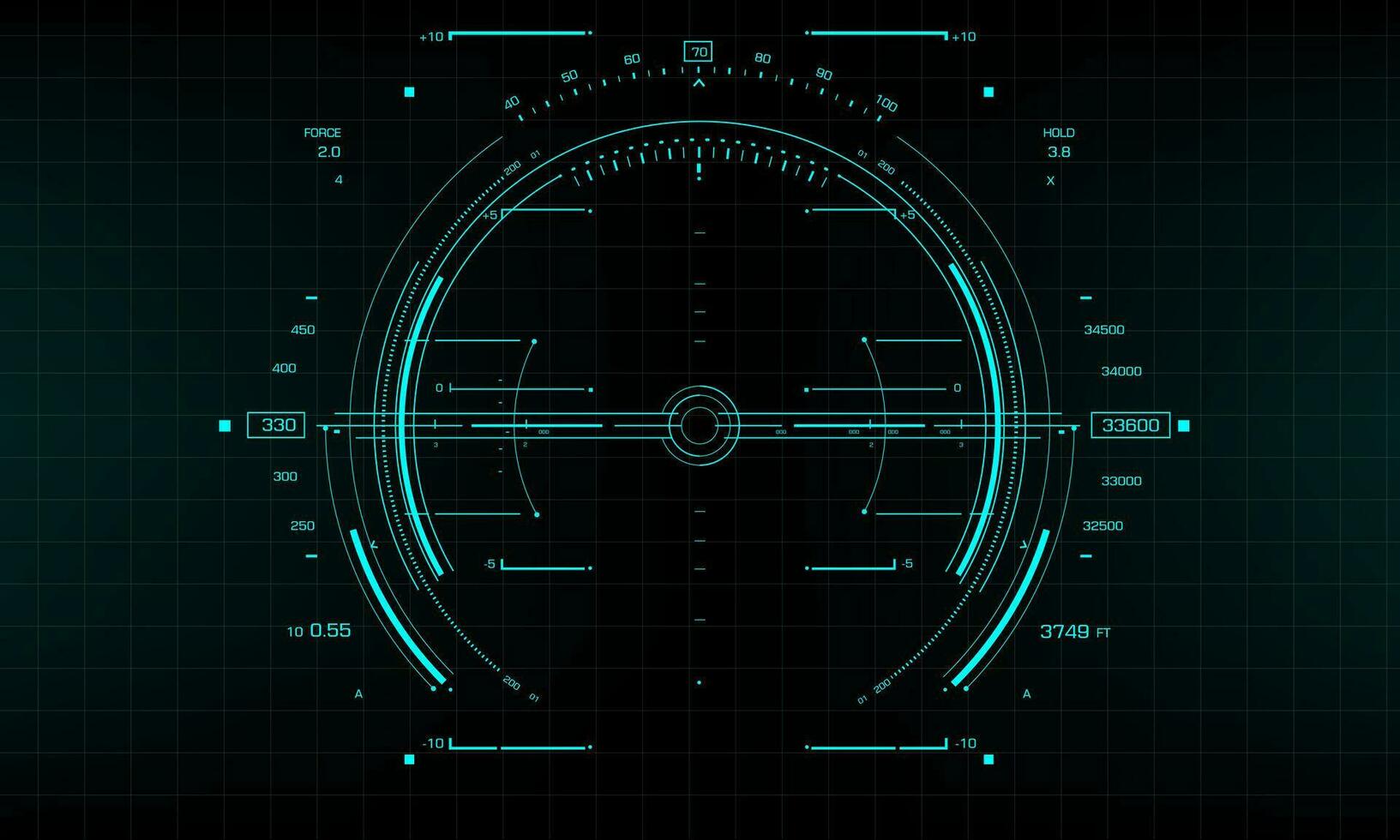 hud sci-fi gränssnitt skärm se blå design virtuell verklighet trogen teknologi visa vektor illustration.