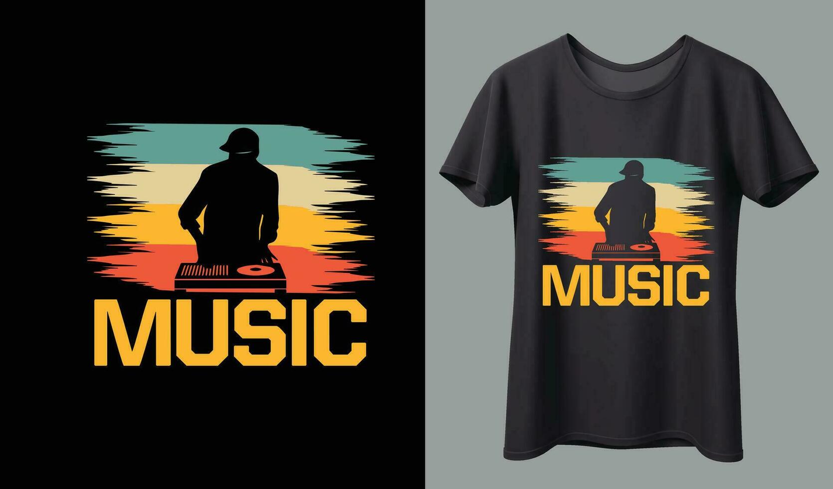 Musik-T-Shirt-Design. Musik-T-Shirt-Design-Vektor. für T-Shirt-Druck und andere Zwecke. vektor