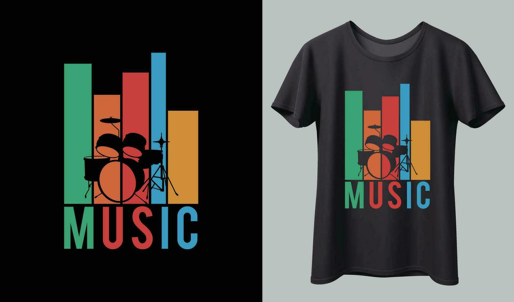 musik t-shirt design. musik t-shirt design vektor. för t-shirt skriva ut och Övrig använder. vektor