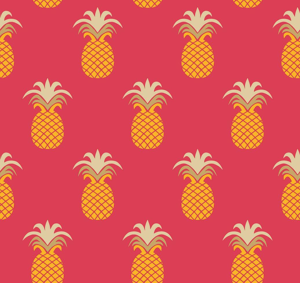 Vektor editierbar Muster Illustration von nach dem Zufallsprinzip verstreut Ananas im Grafik Stil. mehrfarbig Kunst zum Tapeten, Stoff Drucke, Dekoration und usw...