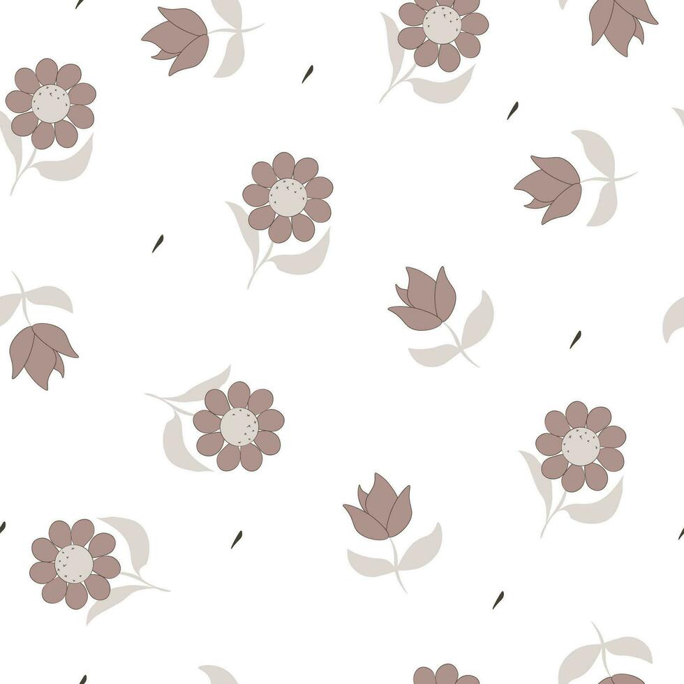 Vektor nahtlos Muster mit Pastell- Blume Design im einfach Stil Design zum Hintergrund