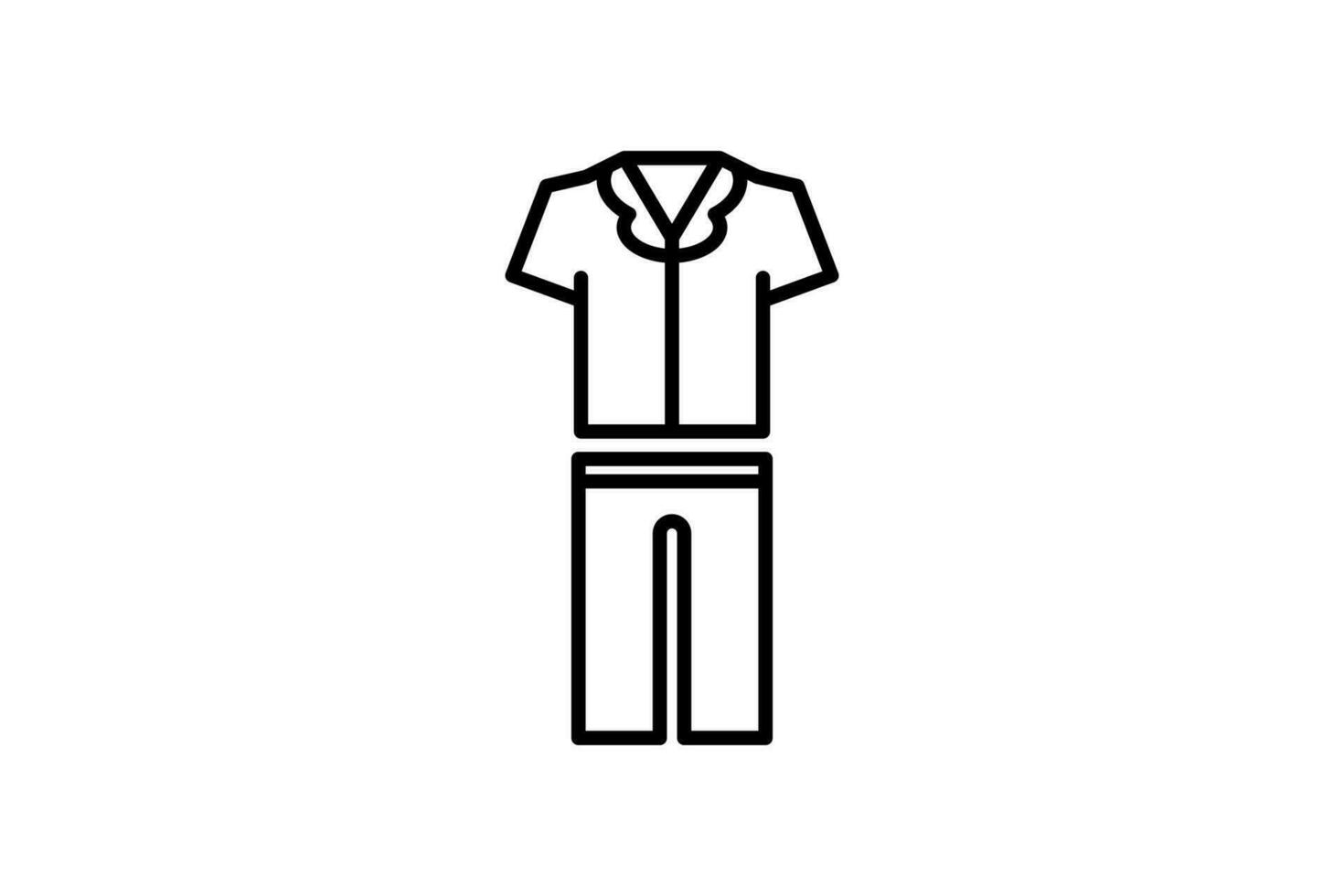 Pyjama Symbol. Symbol verbunden zu Kleidung. geeignet zum Netz Seite? ˅ Design, Anwendung, Benutzer Schnittstellen. Linie Symbol Stil. einfach Vektor Design editierbar