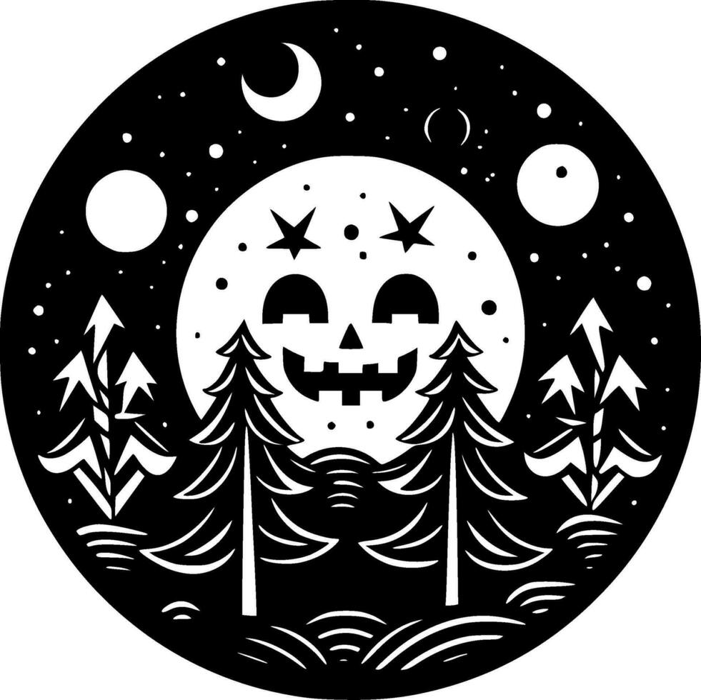 halloween - minimalistisk och platt logotyp - vektor illustration