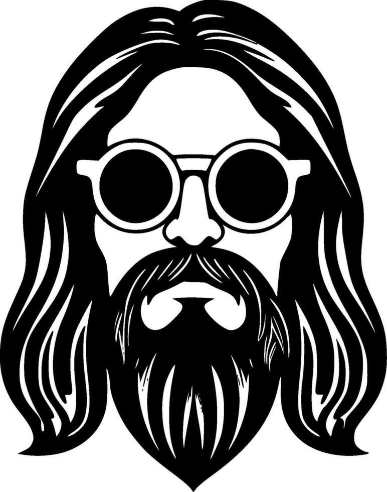 hippie - minimalistisk och platt logotyp - vektor illustration