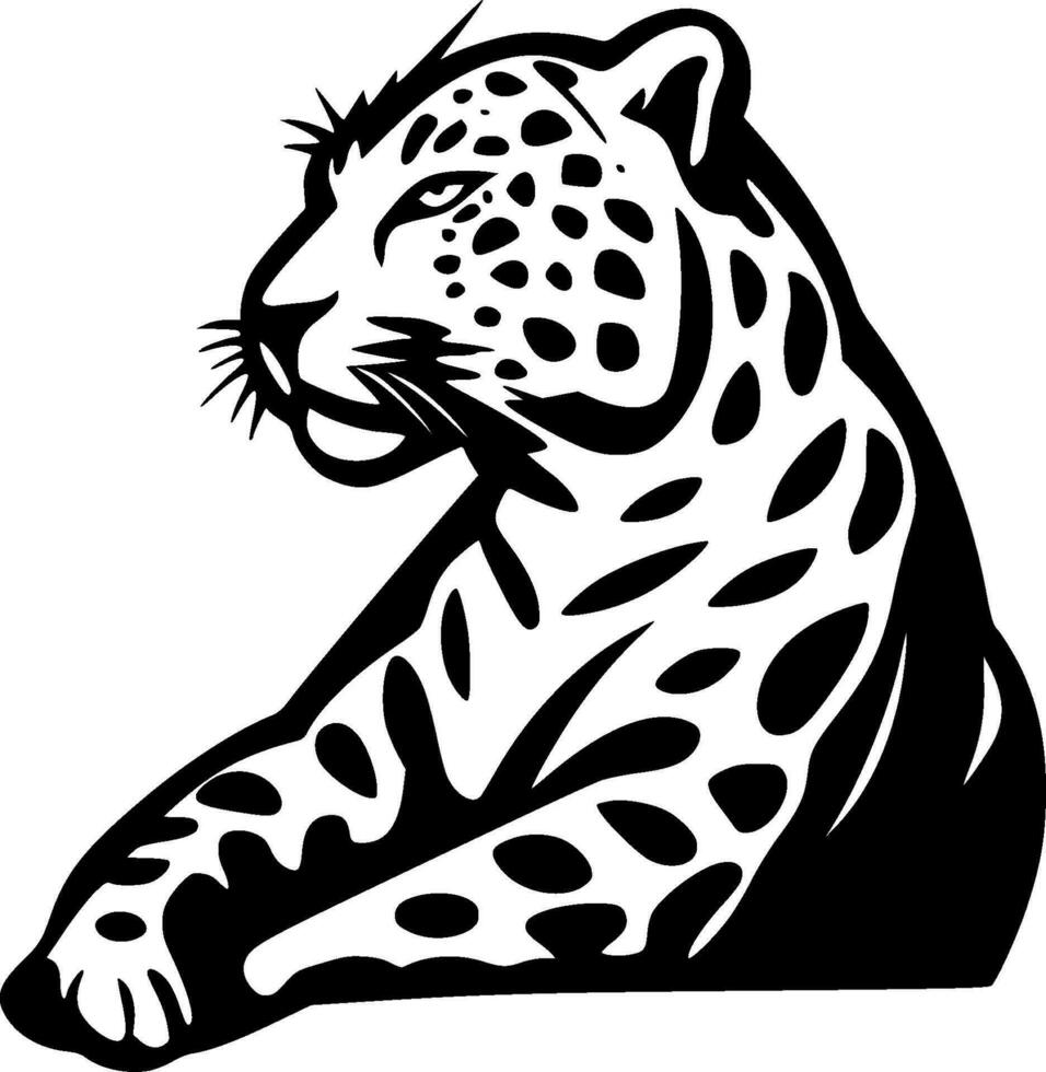 leopard - minimalistisk och platt logotyp - vektor illustration