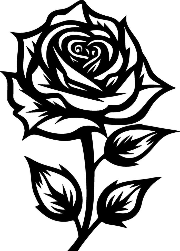 Rose - - minimalistisch und eben Logo - - Vektor Illustration