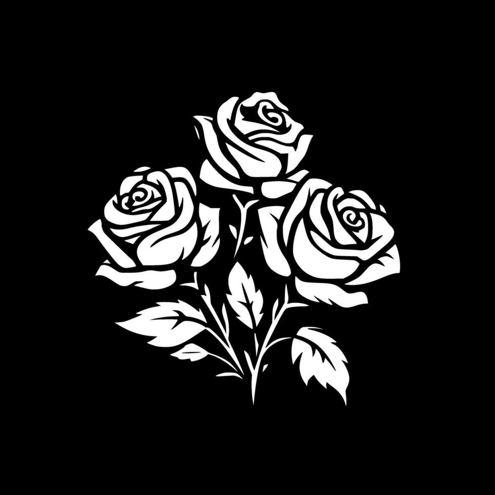 Rosen - - schwarz und Weiß isoliert Symbol - - Vektor Illustration
