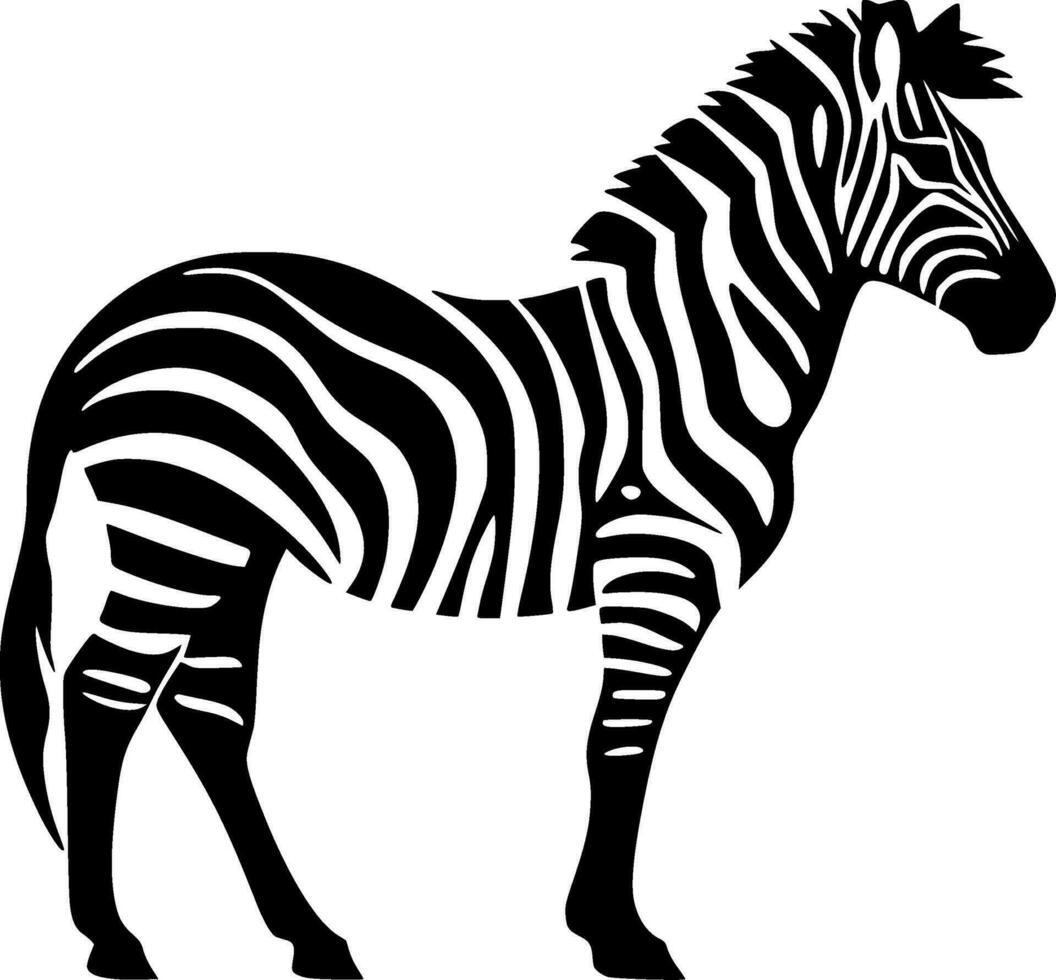 zebra, minimalistisk och enkel silhuett - vektor illustration