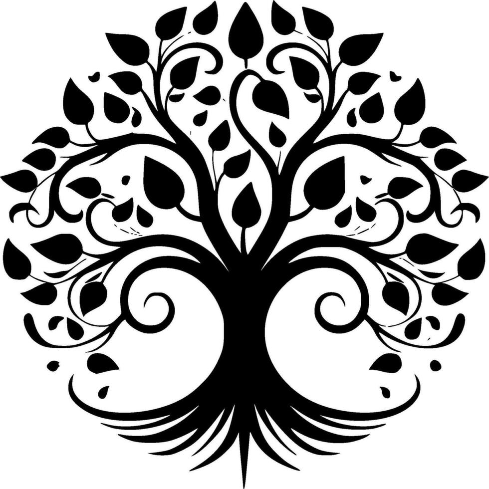Baum von Leben - - minimalistisch und eben Logo - - Vektor Illustration