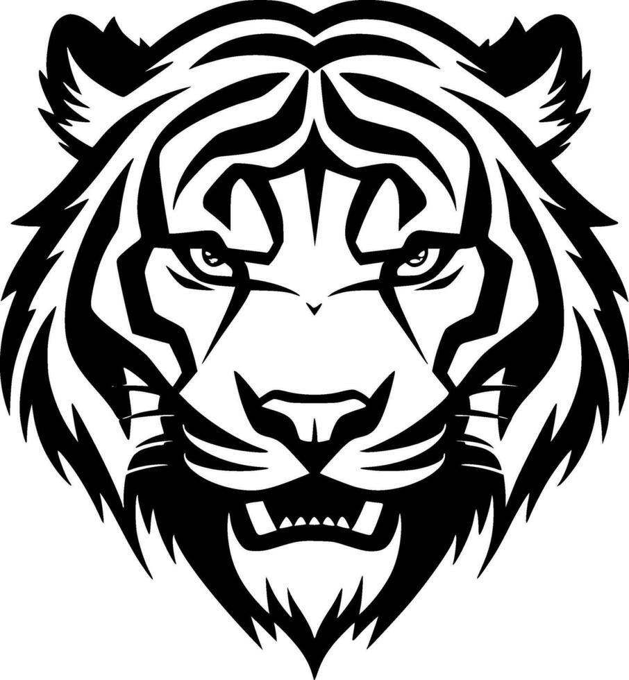 Tiger - - schwarz und Weiß isoliert Symbol - - Vektor Illustration