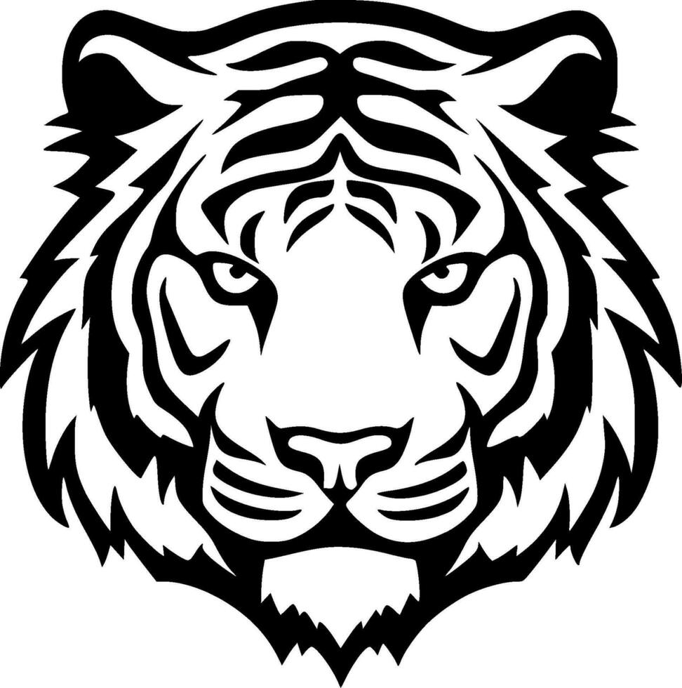 Tiger - - schwarz und Weiß isoliert Symbol - - Vektor Illustration