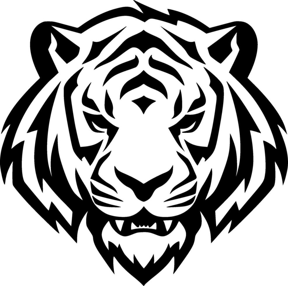 Tiger - - schwarz und Weiß isoliert Symbol - - Vektor Illustration