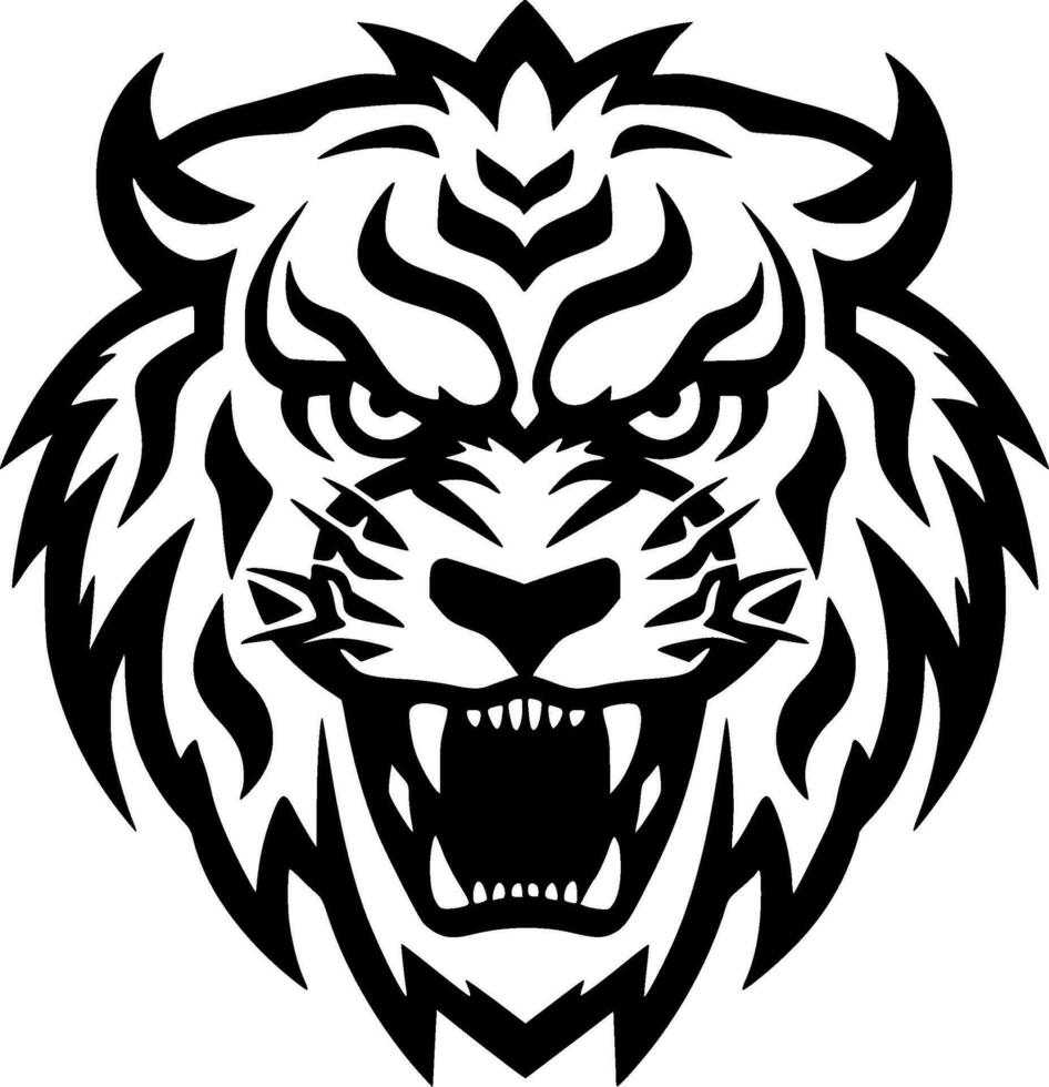 Tiger - - minimalistisch und eben Logo - - Vektor Illustration