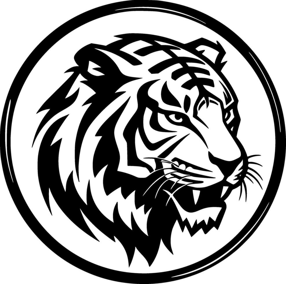 Tiger - - minimalistisch und eben Logo - - Vektor Illustration