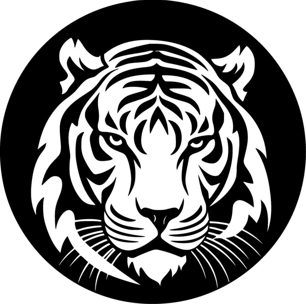 tiger - minimalistisk och platt logotyp - vektor illustration