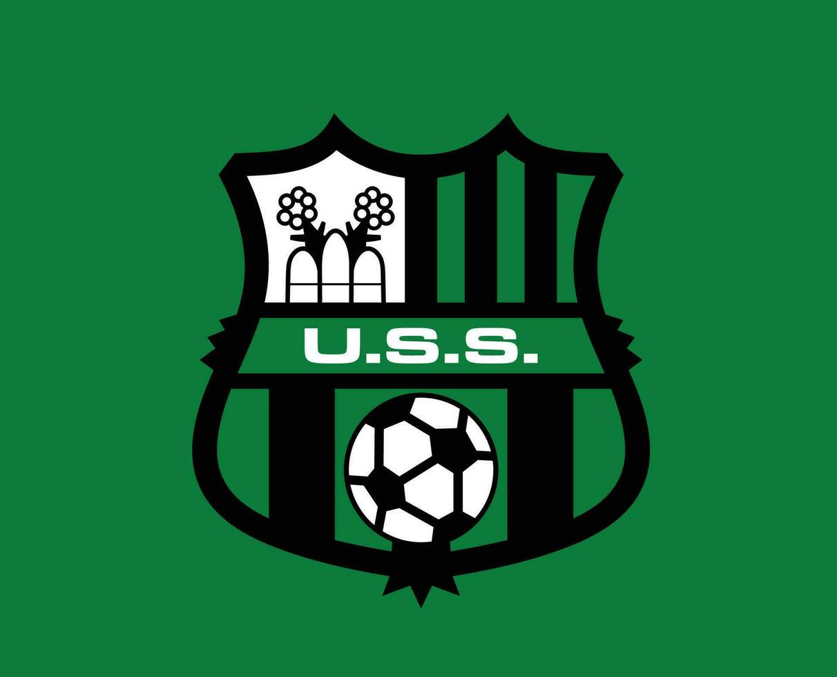 uns sassuolo kalcio Verein Logo Symbol Serie ein Fußball kalcio Italien abstrakt Design Vektor Illustration mit Grün Hintergrund