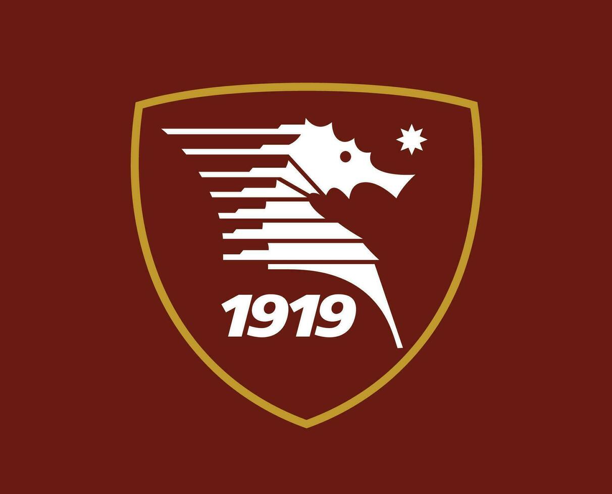 salernitana klubb logotyp symbol serie en fotboll calcio Italien abstrakt design vektor illustration med rödbrun bakgrund