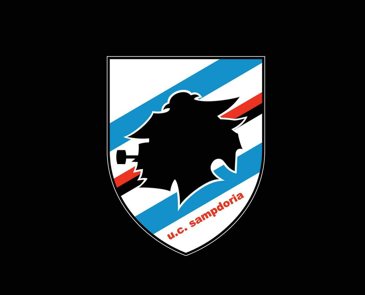 uc Samdoria Verein Logo Symbol Serie ein Fußball kalcio Italien abstrakt Design Vektor Illustration mit schwarz Hintergrund