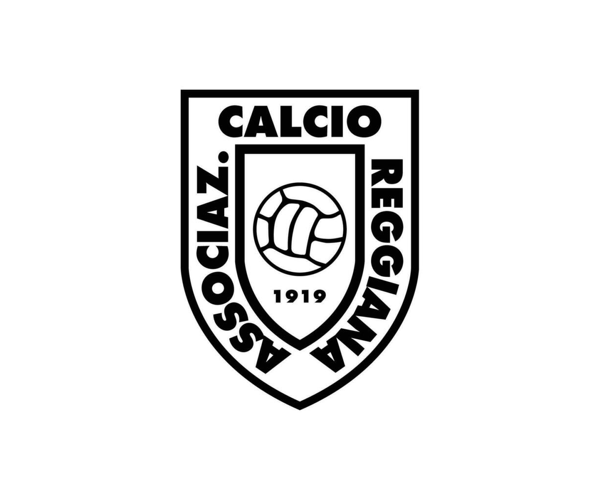 ac reggiana klubb logotyp symbol svart serie en fotboll calcio Italien abstrakt design vektor illustration