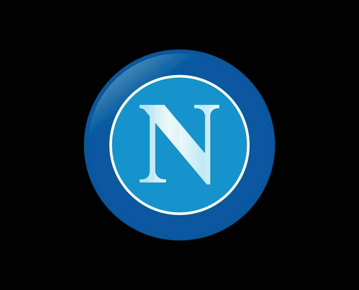 napoli klubb logotyp symbol serie en fotboll calcio Italien abstrakt design vektor illustration med svart bakgrund