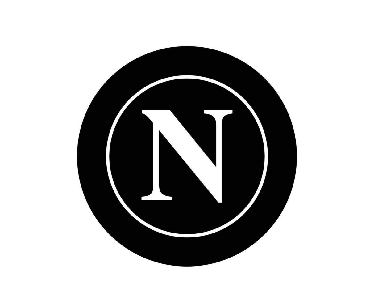 napoli klubb logotyp symbol svart serie en fotboll calcio Italien abstrakt design vektor illustration