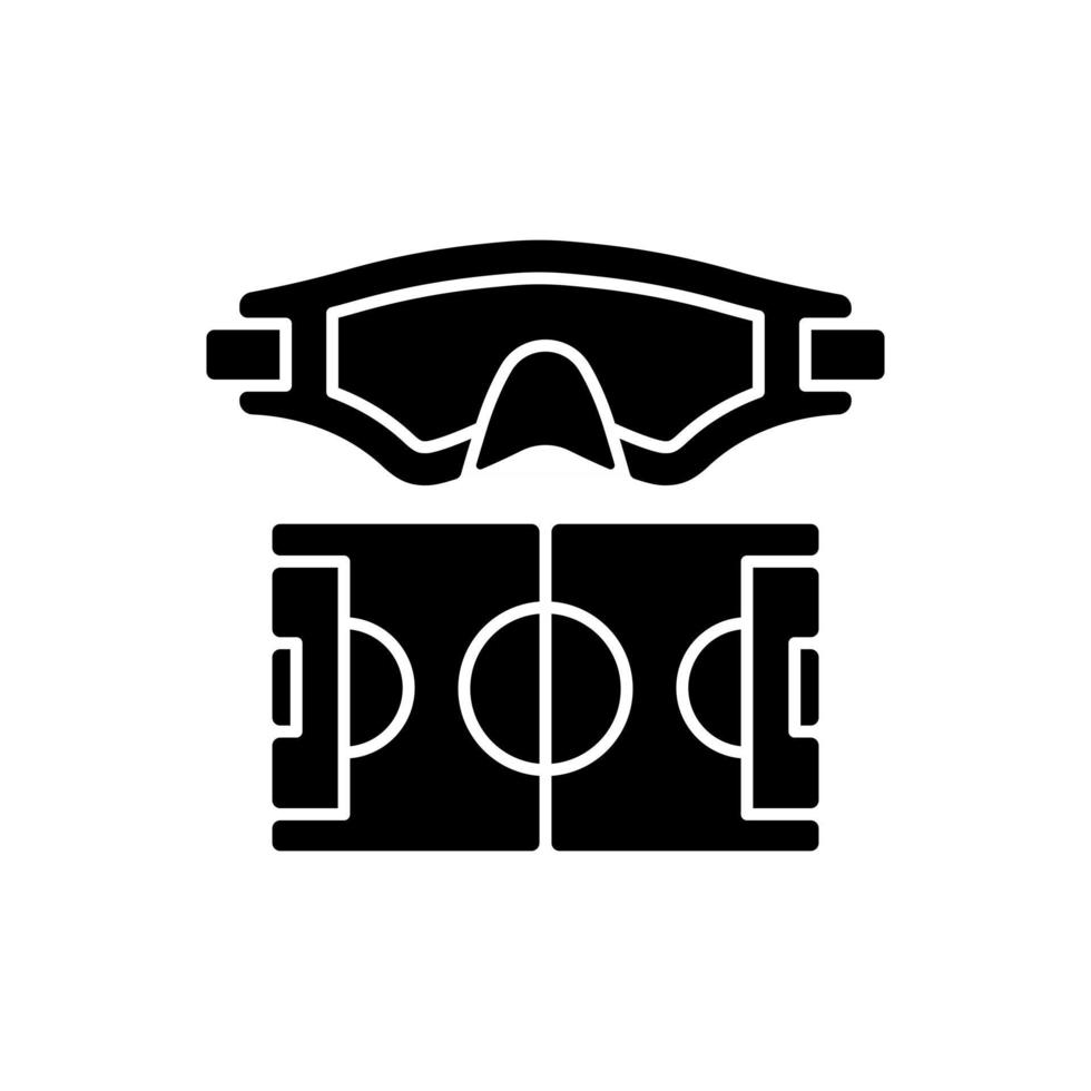 vattenpolo svart glyph-ikon. leker i vatten med boll. konkurrenskraftig lagsport. hög aerob kondition. simbassängsspel. silhuett symbol på vitt utrymme. vektor isolerad illustration