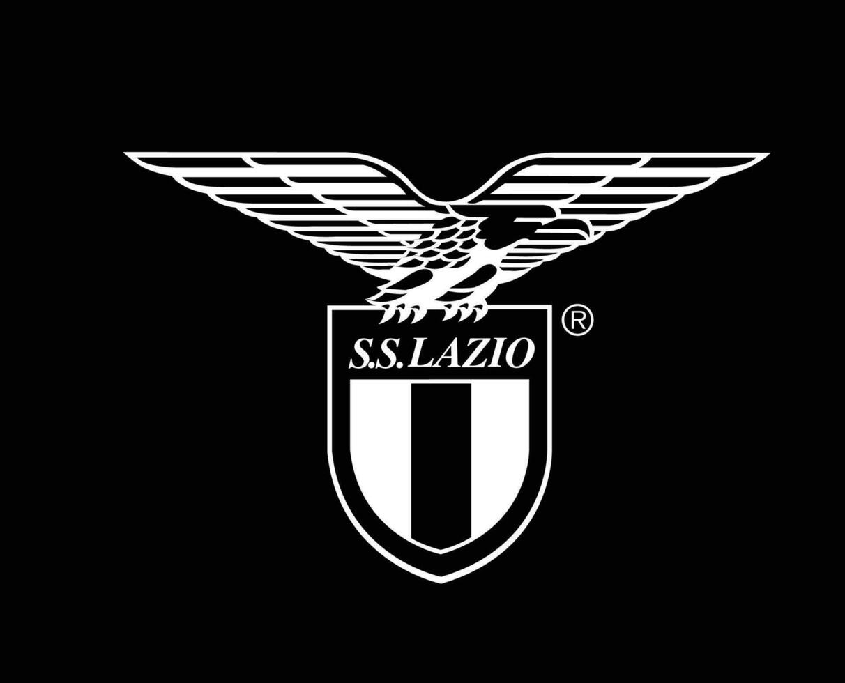 lazio Verein Logo Symbol Weiß Serie ein Fußball kalcio Italien abstrakt Design Vektor Illustration mit schwarz Hintergrund