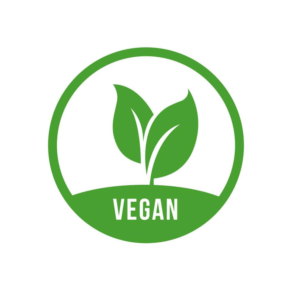 vegan Vektor Symbol Logo Vektor Vorlage.