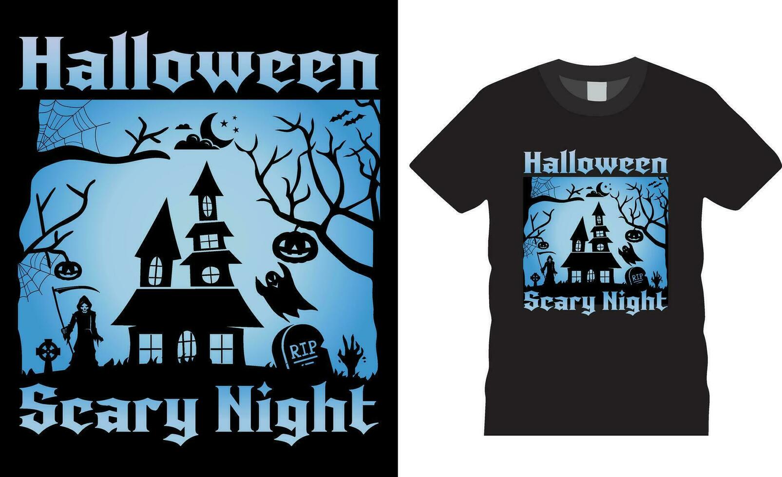 premie vektor, halloween skrämmande natt vektor grafisk t-shirt design