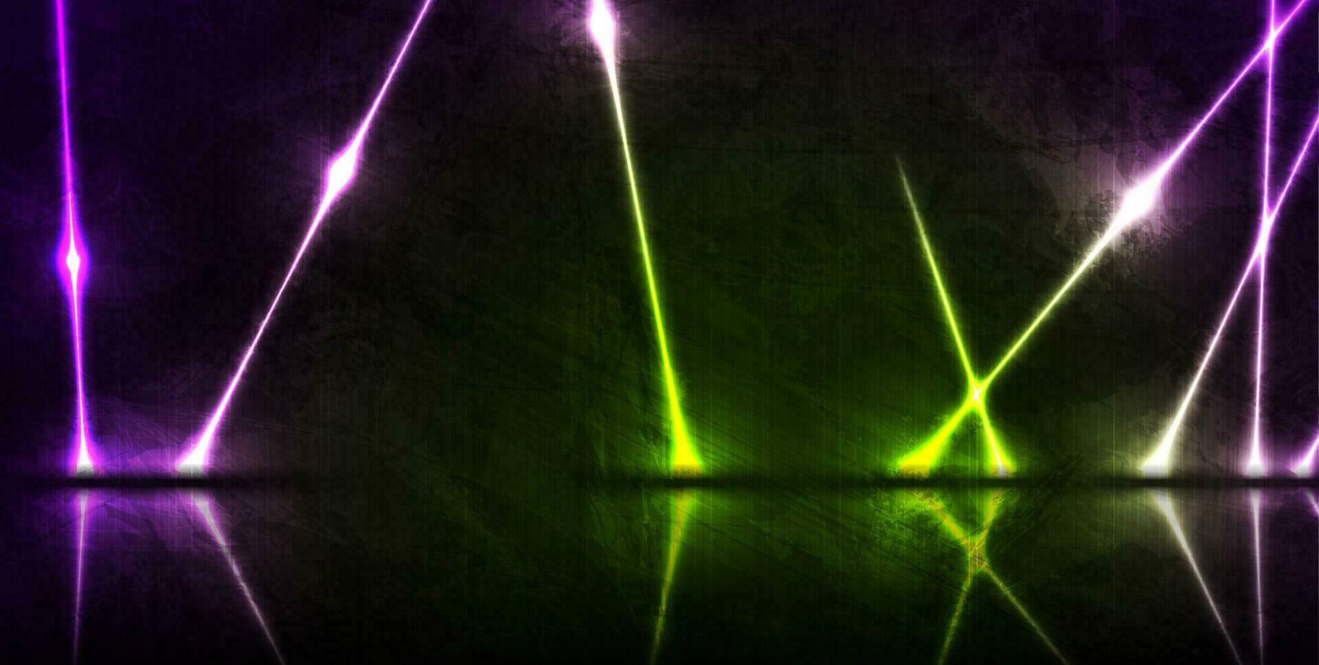 Grün violett Neon- Laser- Linien Technologie Grunge Hintergrund vektor