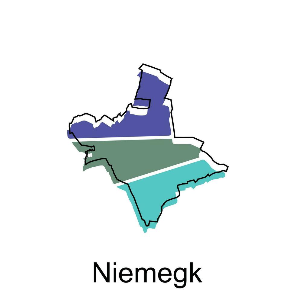 Karta av niemegk geometrisk färgrik illustration design mall, Tyskland Land Karta på vit bakgrund vektor