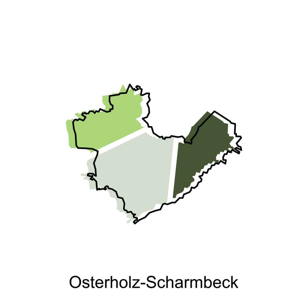 vektor Karta av osterholz scharmbeck modern översikt, hög detaljerad vektor illustration design mall, lämplig för din företag