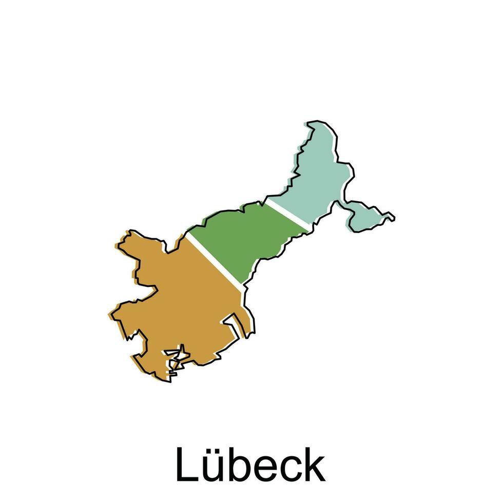 lubeck Karta. vektor Karta av de tysk Land. gränser av för din infografik. vektor illustration design mall