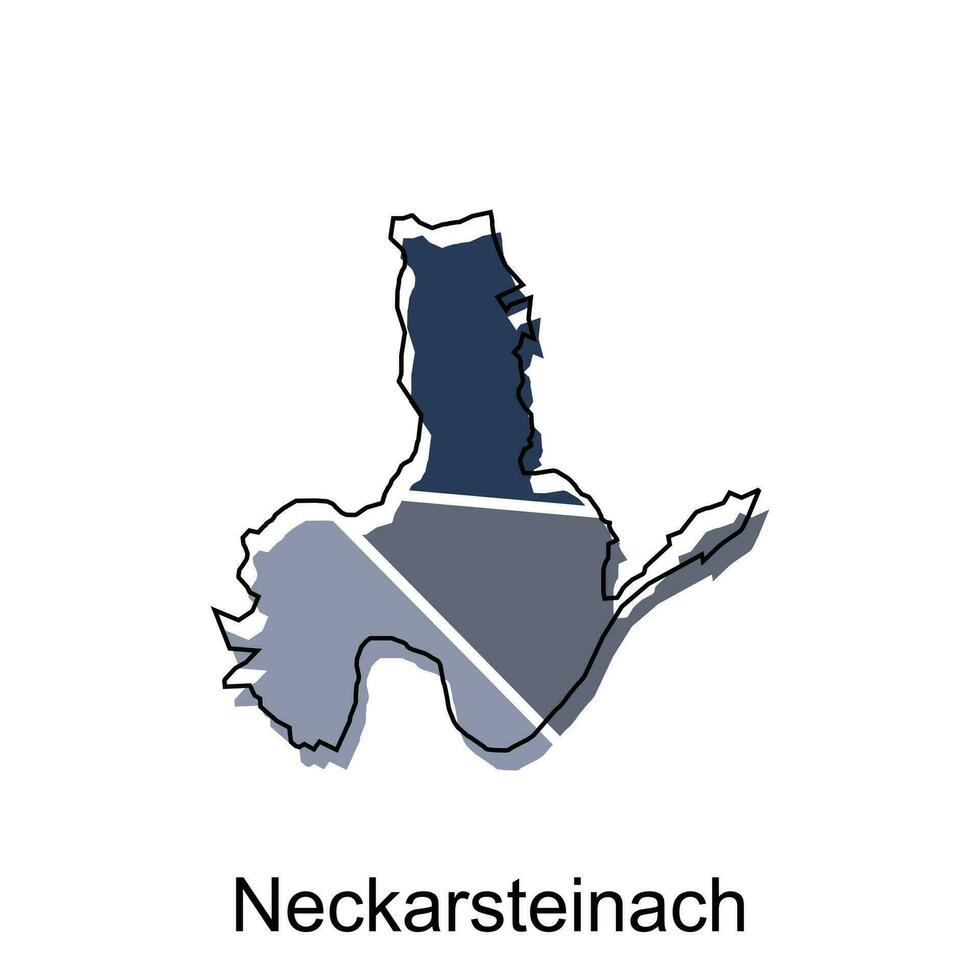 neckarsteinach Karta. vektor Karta av de tysk Land. gränser av för din infografik. vektor illustration design mall