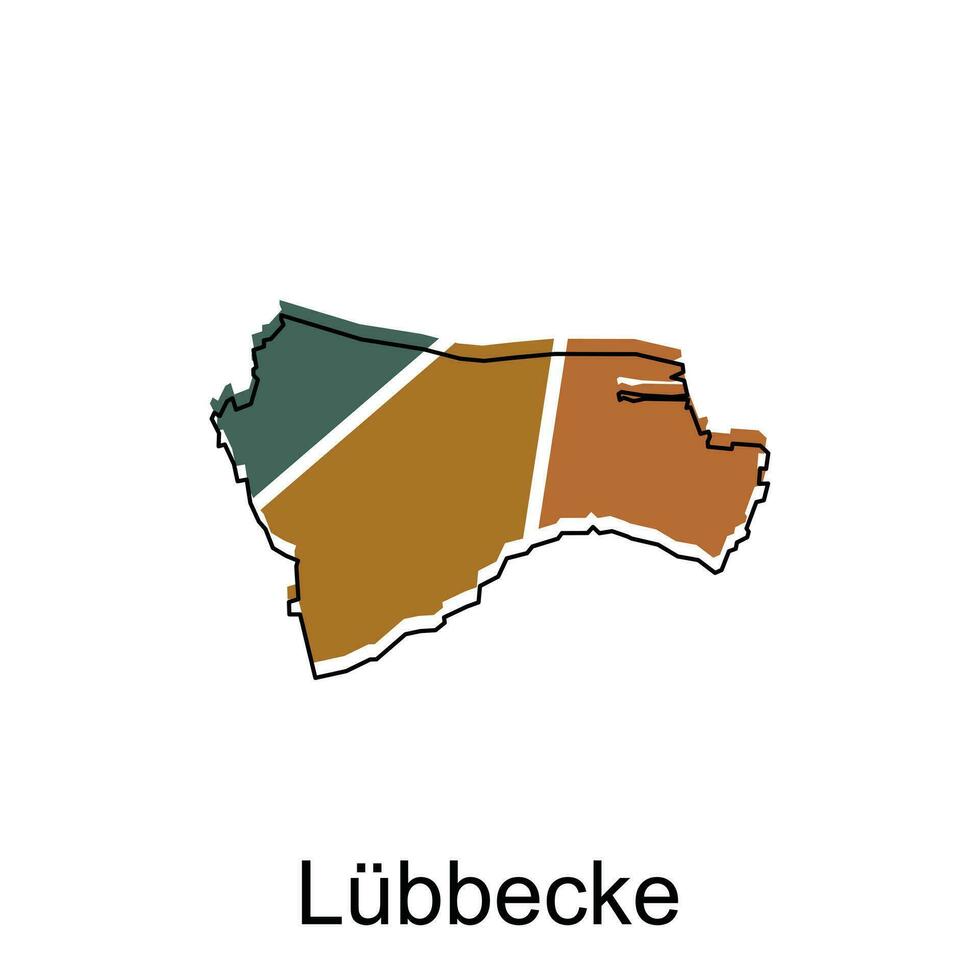 Lübecke Karte. Vektor Karte von das Deutsche Land. Grenzen von zum Ihre Infografik. Vektor Illustration Design Vorlage