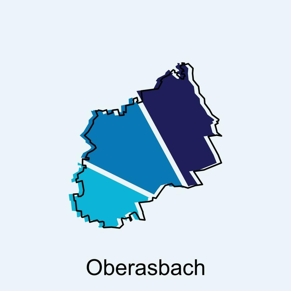 Karte von oberasbach Vektor Design Vorlage, National Grenzen und wichtig Städte Illustration