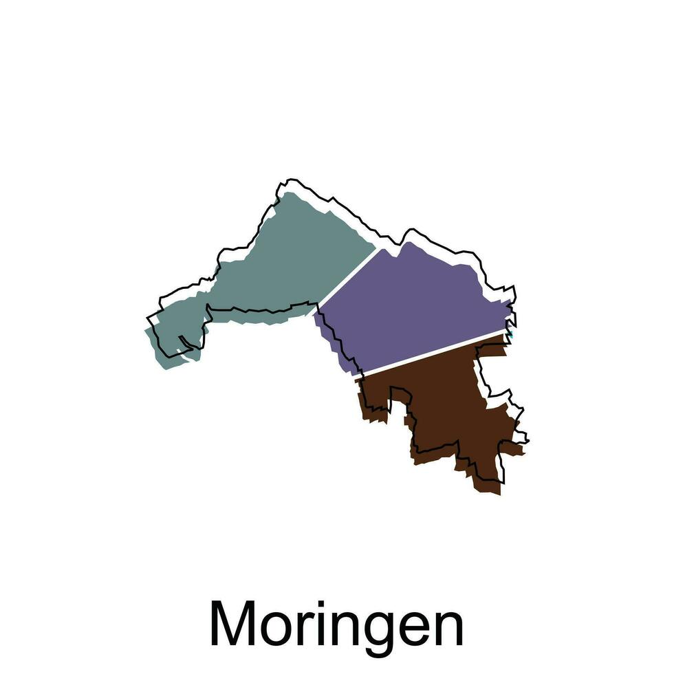 moringen stad Karta. vektor Karta av tysk Land design mall med översikt grafisk färgrik stil på vit bakgrund