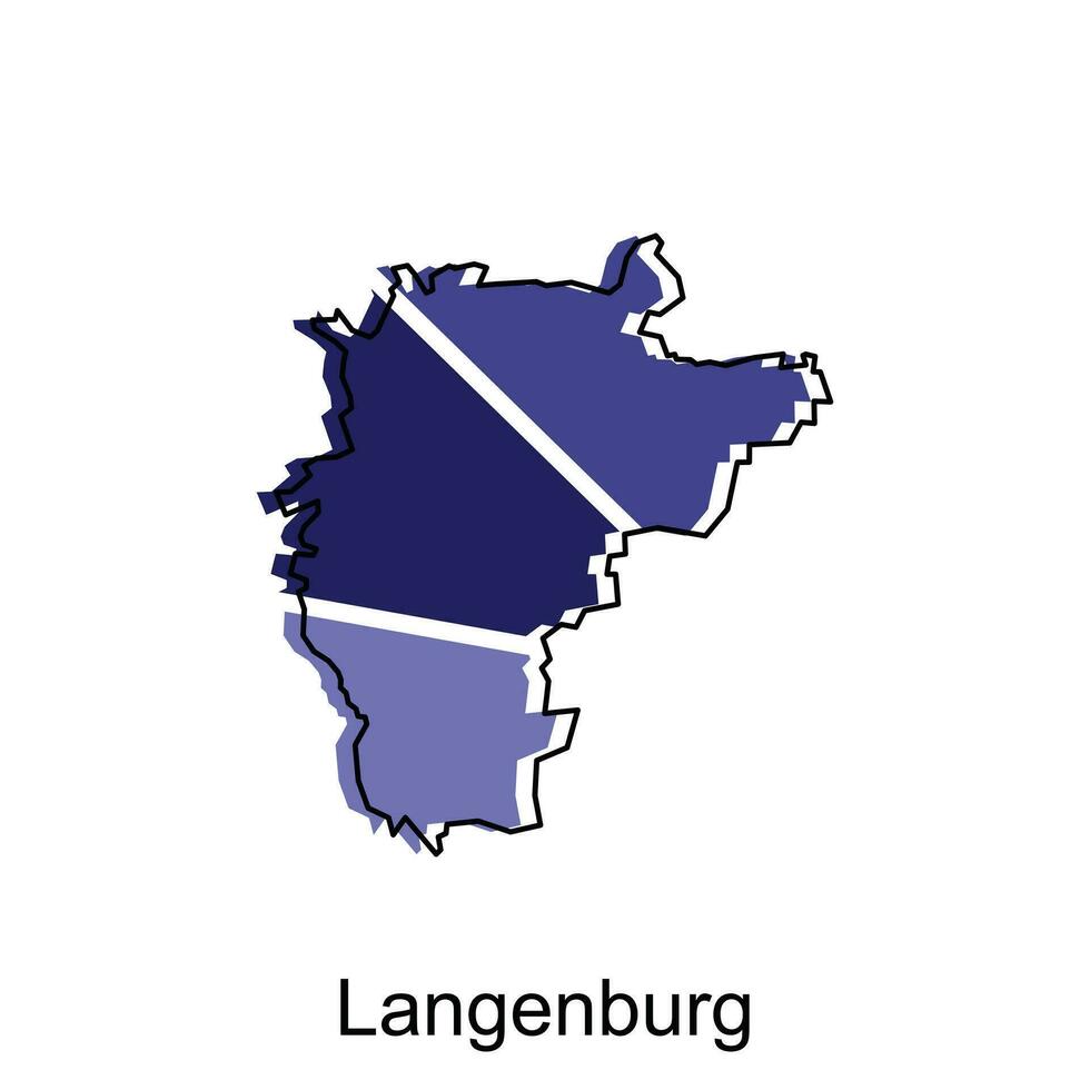 Karta av langenburg design, värld Karta Land vektor illustration mall