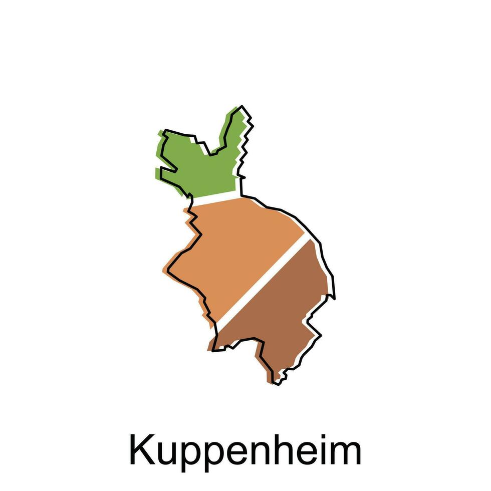 Karte von Kuppenheim Vektor Design Vorlage, National Grenzen und wichtig Städte Illustration