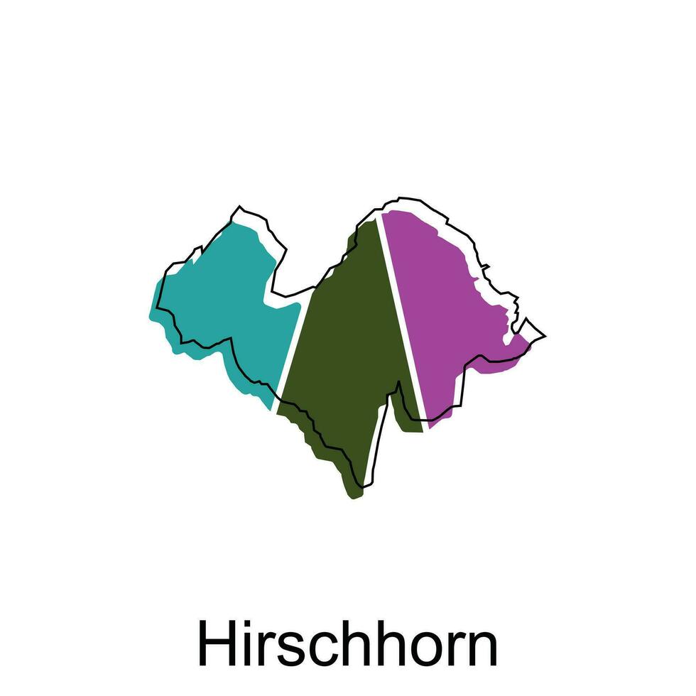 Karte von Hirschhorn Vektor Design Vorlage, National Grenzen und wichtig Städte Illustration