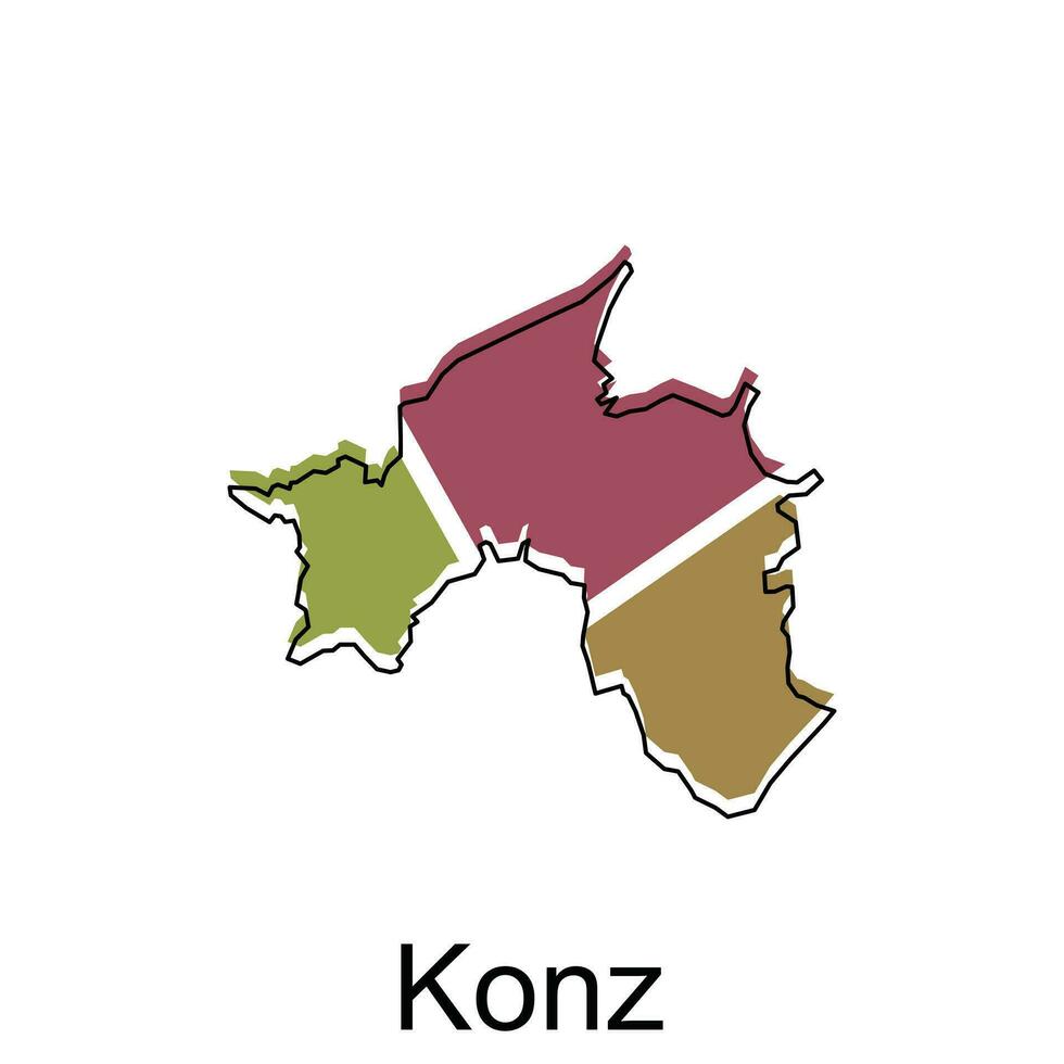 konz Stadt Karte Illustration. vereinfacht Karte von Deutschland Land Vektor Design Vorlage