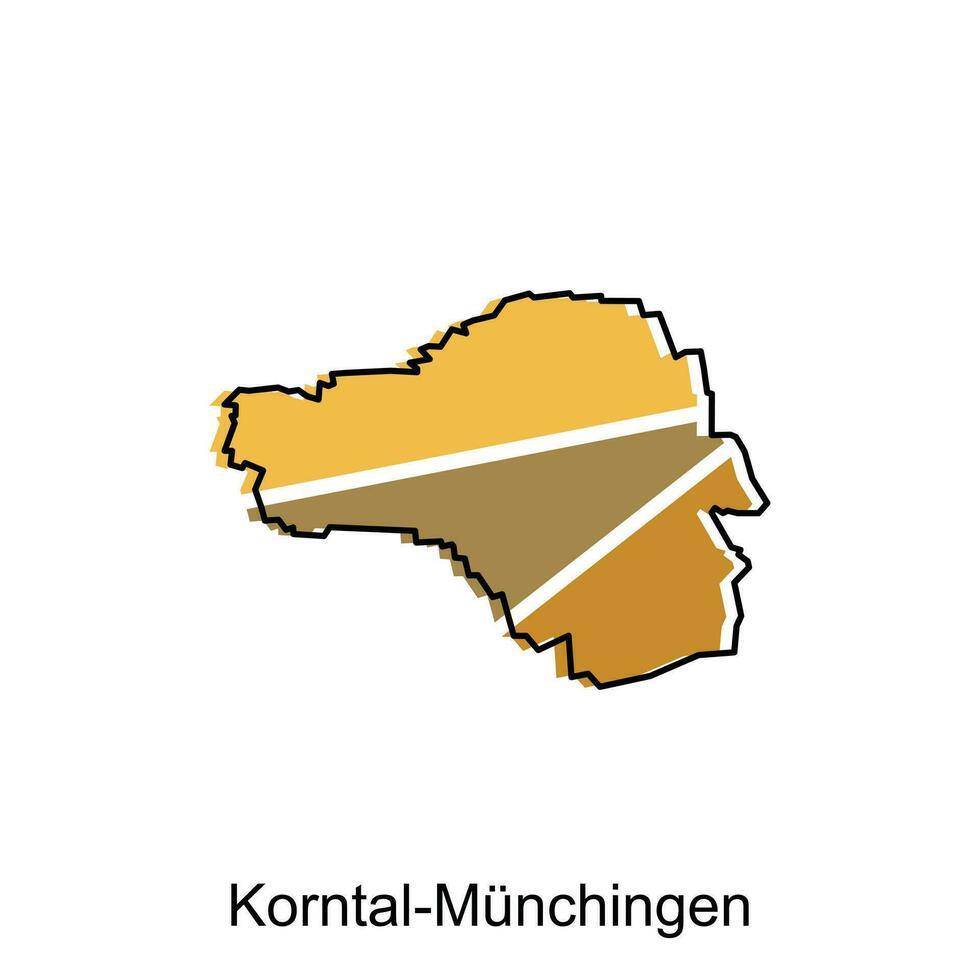 korntal Münchingen Stadt Karte Illustration. vereinfacht Karte von Deutschland Land Vektor Design Vorlage