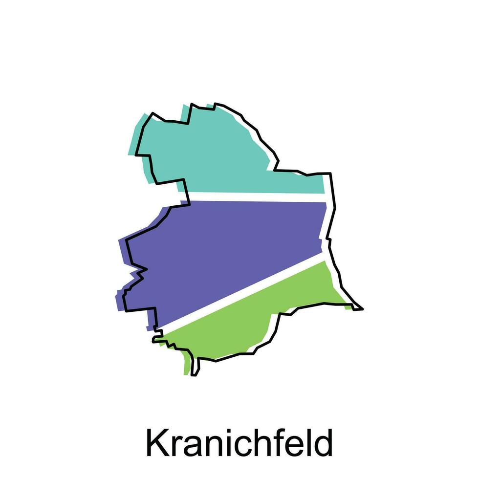 Kranichfeld Stadt Karte Illustration. vereinfacht Karte von Deutschland Land Vektor Design Vorlage