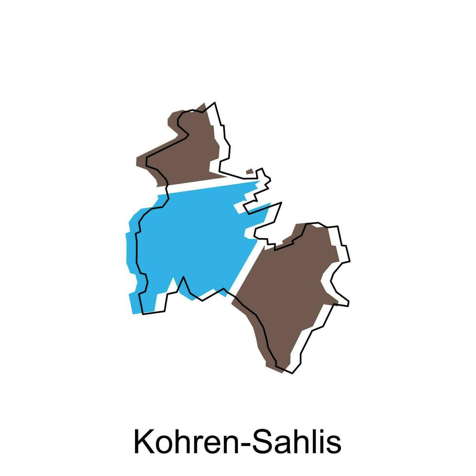 kohren sahlis Stadt Karte Illustration. vereinfacht Karte von Deutschland Land Vektor Design Vorlage