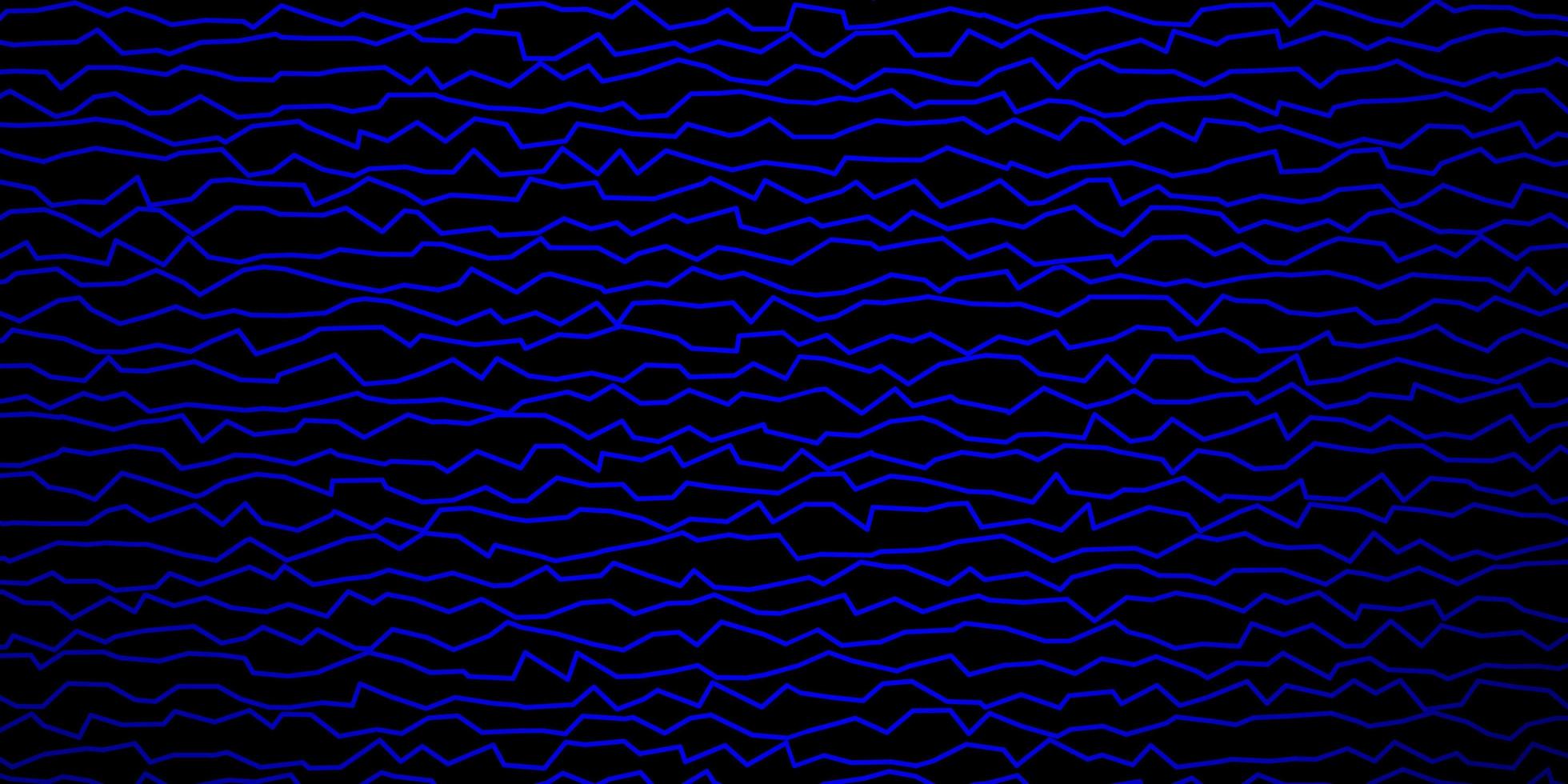 mörkblå vektormönster med böjda linjer. färgglad illustration med böjda linjer. mönster för affärshäften, broschyrer vektor