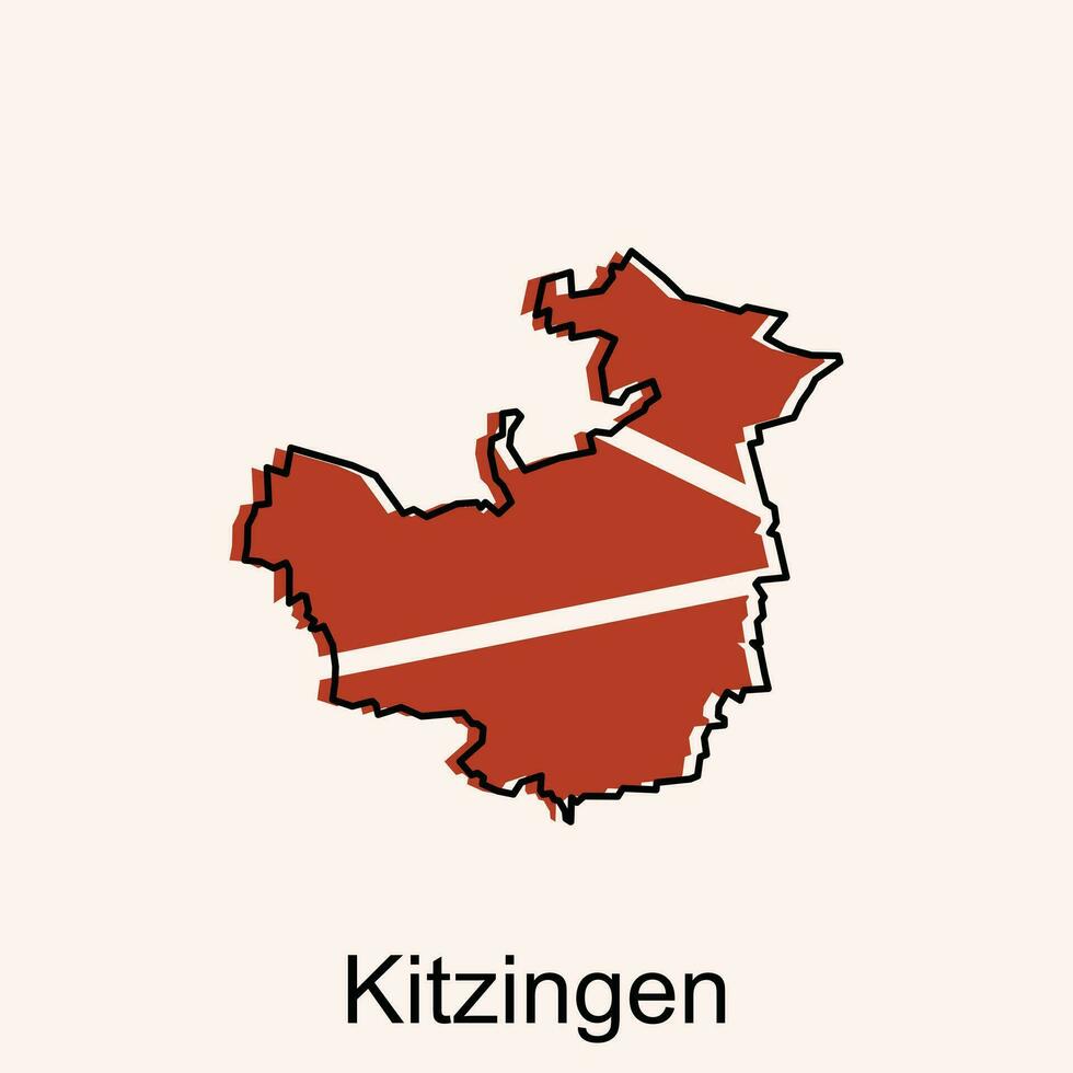 kitzingen Stadt Karte Illustration. vereinfacht Karte von Deutschland Land Vektor Design Vorlage