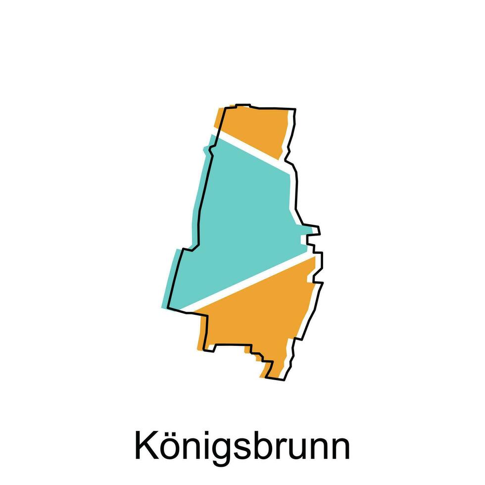 konigsbrunn stad Karta illustration. förenklad Karta av Tyskland Land vektor design mall